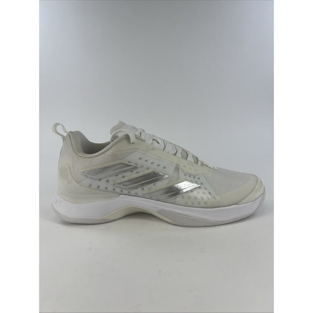 Adidas Avacourt White Silver Metallic Tennis Shoes HQ8404 Women’s Size 11